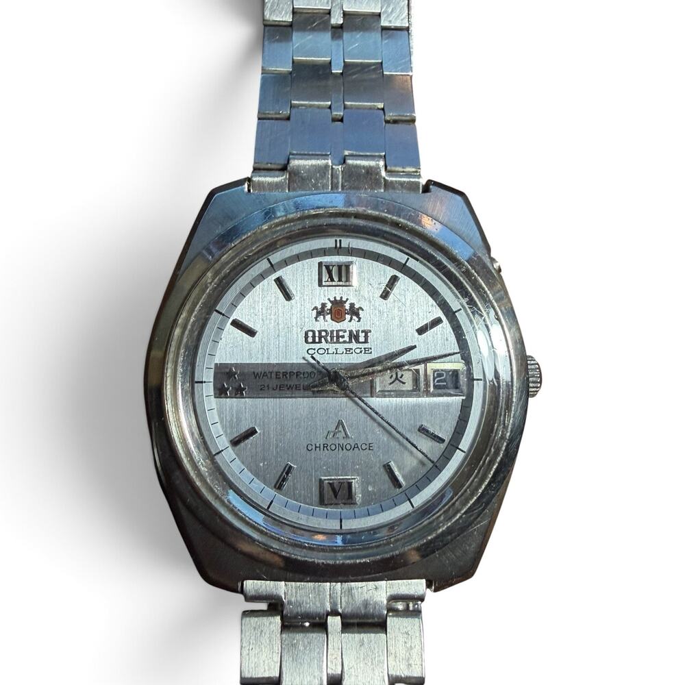 Orient Antique Silver Watch - Compatible with 3 Star Model, Elegant Timepiece